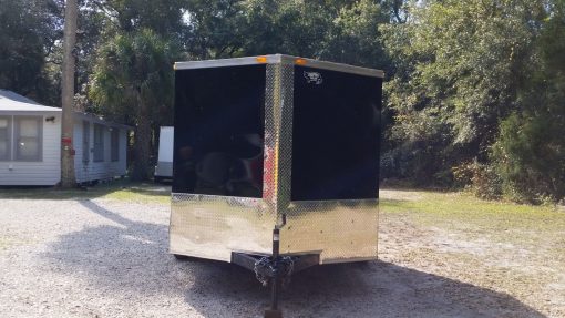 7x10 SA Trailer - Black, Ramp, Side Door