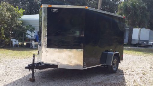 7x10 SA Trailer - Black, Ramp, Side Door