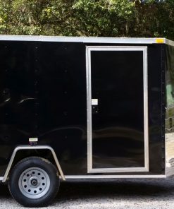 7x10 SA Trailer - Black, Ramp, Side Door