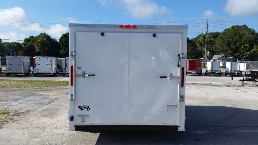 7x10 SA Trailer - White, Ramp, Side Door