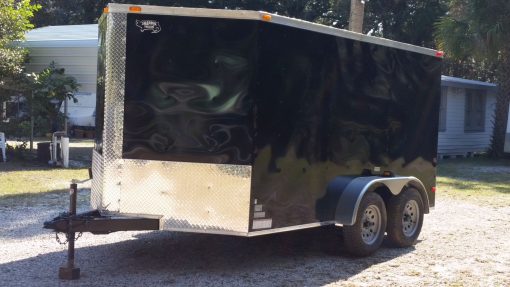 7x12 TA Trailer - Black, Ramp, Side Door