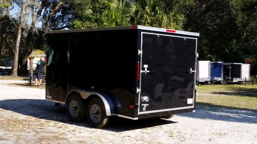 7x12 TA Trailer - Black, Ramp, Side Door