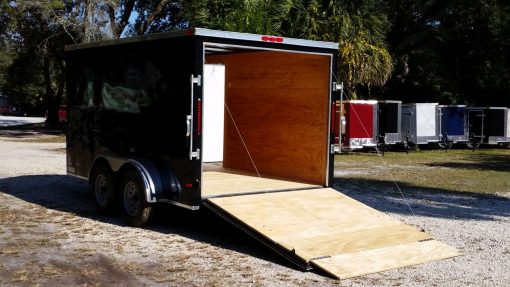 7x12 TA Trailer - Black, Ramp, Side Door