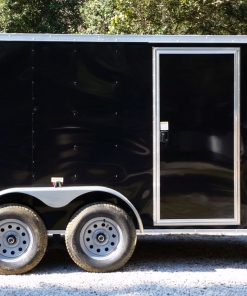 7x12 TA Trailer - Black, Ramp, Side Door