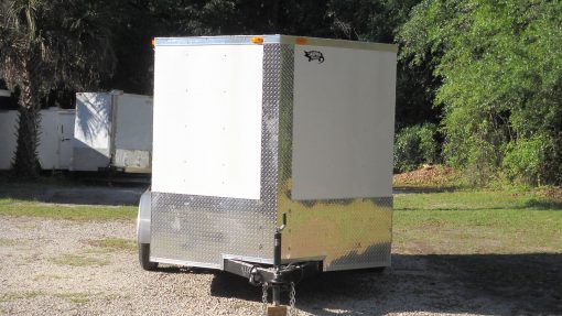 7x12 TA Trailer - White, Ramp, Side Door