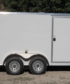 7x12 TA Trailer - White, Ramp, Side Door