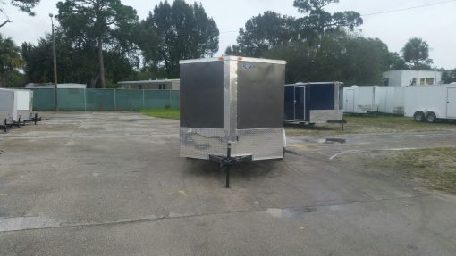 7x14 TA Trailer - Charcoal Grey, Ramp, Side Door