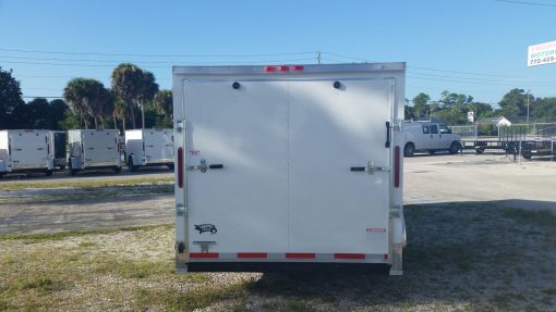 7x14 TA Trailer - White, Ramp, Side Door