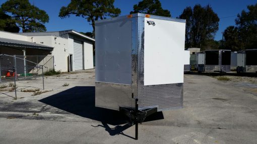 7x14 TA Trailer - White, Ramp, Side Door