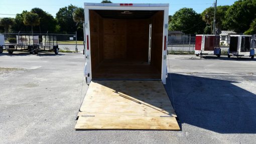 7x14 TA Trailer - White, Ramp, Side Door