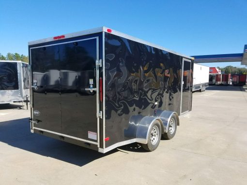 7x16 TA Trailer - Black, Ramp, Side Door, Split Axles