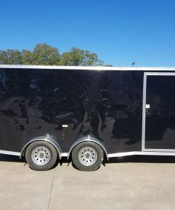 7x16 TA Trailer - Black, Ramp, Side Door, Split Axles