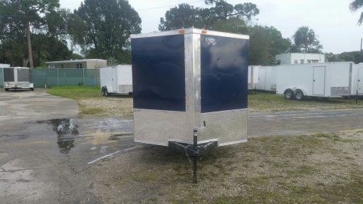 7x16 TA Trailer - Blue, Ramp, Side Door