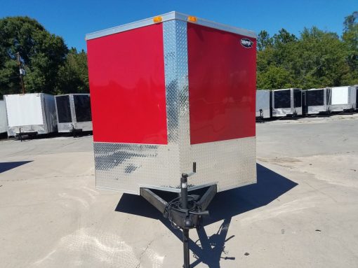 7x16 TA Trailer - Red, Concession, Electrical, Finished Interior, Options