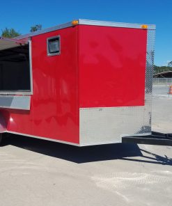 7x16 TA Trailer - Red, Concession, Electrical, Finished Interior, Options