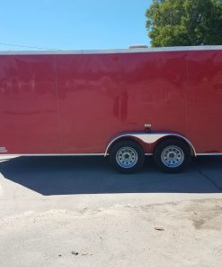 7x16 TA Trailer - Red, Concession, Electrical, Finished Interior, Options