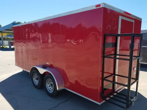 7x16 TA Trailer - Red, Concession, Electrical, Finished Interior, Options