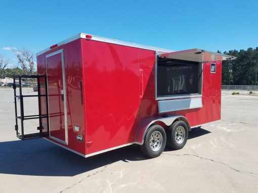 7x16 TA Trailer - Red, Concession, Electrical, Finished Interior, Options