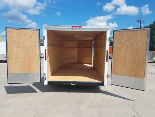 7x16 TA Trailer - White, Double Barn Doors, Side Door, Luan Ceiling, Insultated Walls and Ceiling