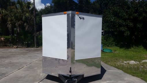 7x16 TA Trailer - White, Dowble Doors, Side Door, Extra Height