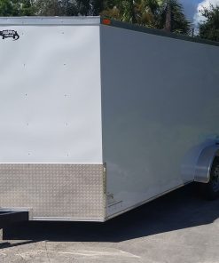 7x16 TA Trailer - White, Dowble Doors, Side Door, Extra Height