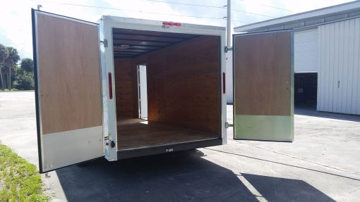 7x16 TA Trailer - White, Dowble Doors, Side Door, Extra Height