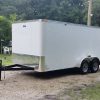 7x16 TA Trailer - White, Ramp, Side Door, Flat Front