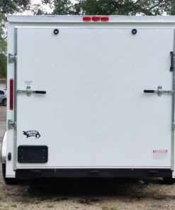 7x16 TA Trailer - White, Ramp, Side Door, Flat Front