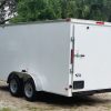7x16 TA Trailer - White, Ramp, Side Door, Flat Front