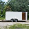 7x16 TA Trailer - White, Ramp, Side Door, Flat Front