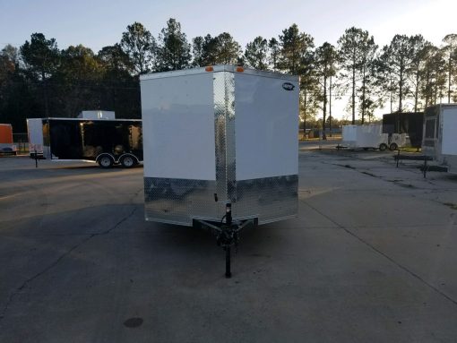 7x16 TA Trailer - White, Ramp, Side Door, Split Axles