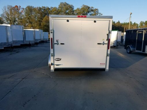 7x16 TA Trailer - White, Ramp, Side Door, Split Axles