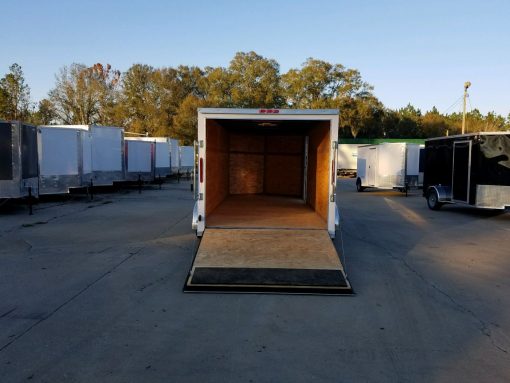 7x16 TA Trailer - White, Ramp, Side Door, Split Axles