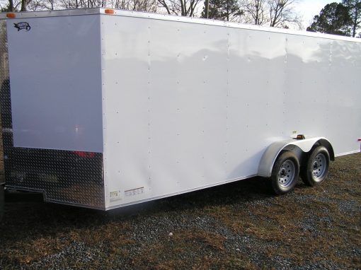 7x18 TA Trailer - White, Ramp, Side Door, Extra Height