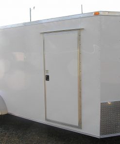 7x18 TA Trailer - White, Ramp, Side Door, Extra Height