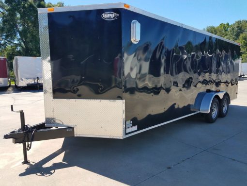 7x20 TA Trailer - Black, Ramp, Side Door, Extra Ventilation