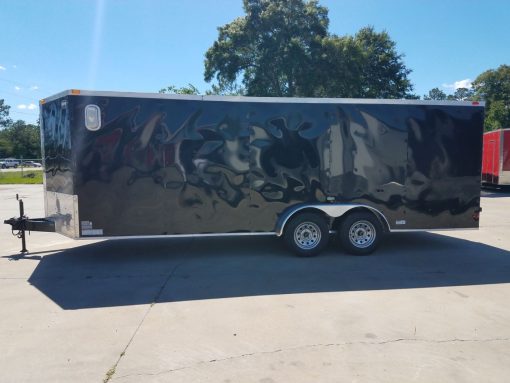 7x20 TA Trailer - Black, Ramp, Side Door, Extra Ventilation