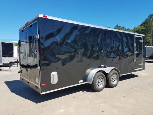 7x20 TA Trailer - Black, Ramp, Side Door, Extra Ventilation