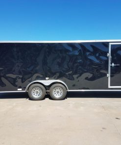 7x20 TA Trailer - Black, Ramp, Side Door, Extra Ventilation