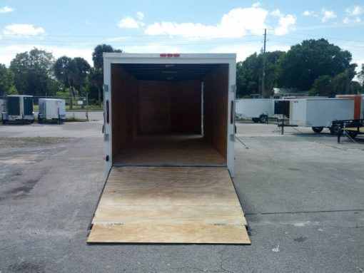 7x20 TA Trailer - White, Ramp, Side Door