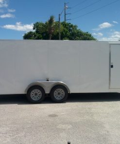 7x20 TA Trailer - White, Ramp, Side Door