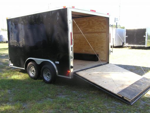 8.5x12 TA Trailer - White, Ramp, Side Door