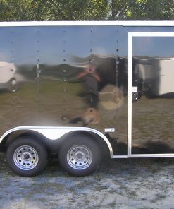 8.5x12 TA Trailer - White, Ramp, Side Door