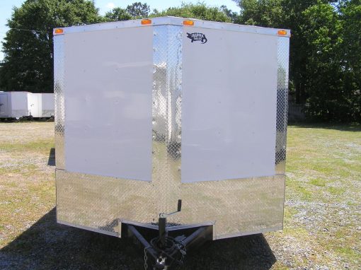 8.5x12 TA Trailer - White, Ramp, Side Door