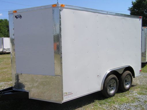 8.5x12 TA Trailer - White, Ramp, Side Door