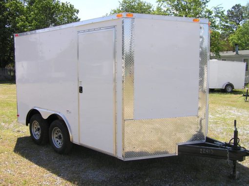 8.5x12 TA Trailer - White, Ramp, Side Door