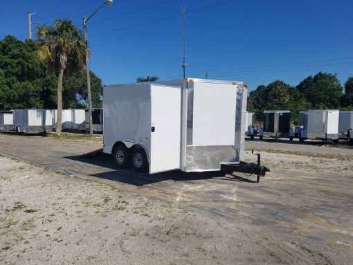 8.5x12 TA Trailer - White, Ramp, Side Door