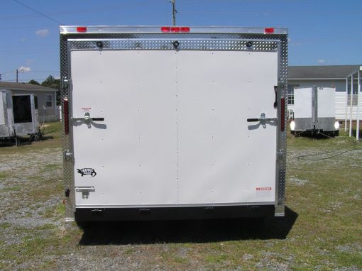 8.5x12 TA Trailer - White, Ramp, Side Door