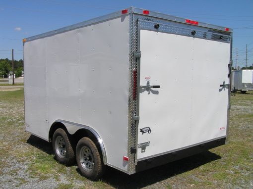 8.5x12 TA Trailer - White, Ramp, Side Door