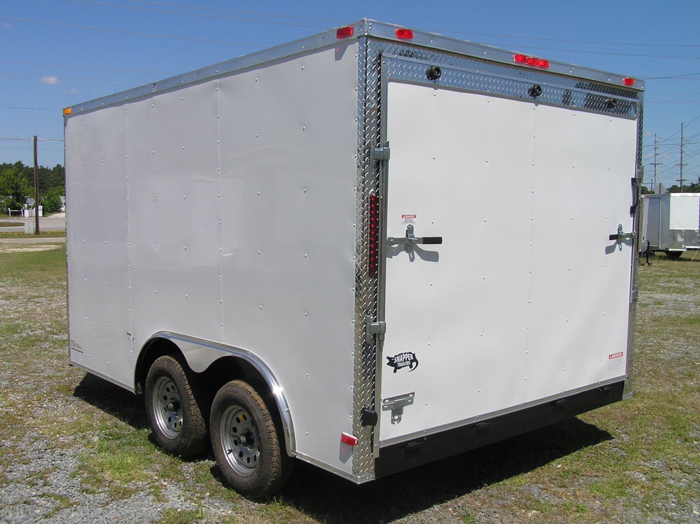 8.5x12 TA Trailer - White, Ramp, Side Door. 